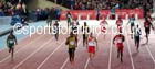 Usain Bold takes Jamaica into the lead and on to victory in the 4 x 100 metres at the Commonwealth Games, Glasgow. Photo: David T. Hewitson/Sports for All Pics